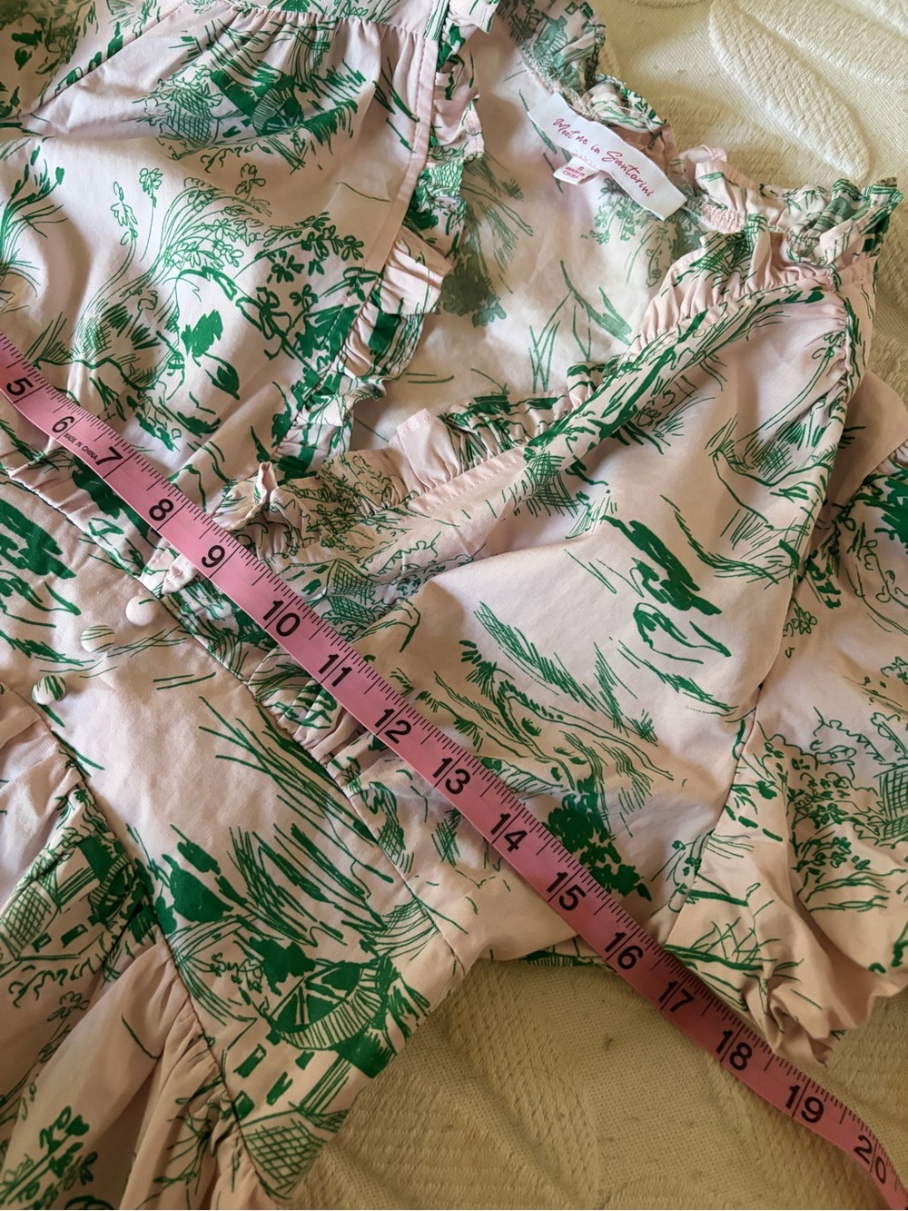 Beautiful size S dress by Meet me in Santorini.Toile. Ruffles. Summer perfectio - Picture 8 of 13